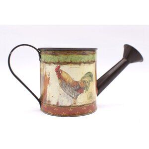 Metal French Rooster Watering Can Decoration Chickens Hens Kitchen Collect 7x4"